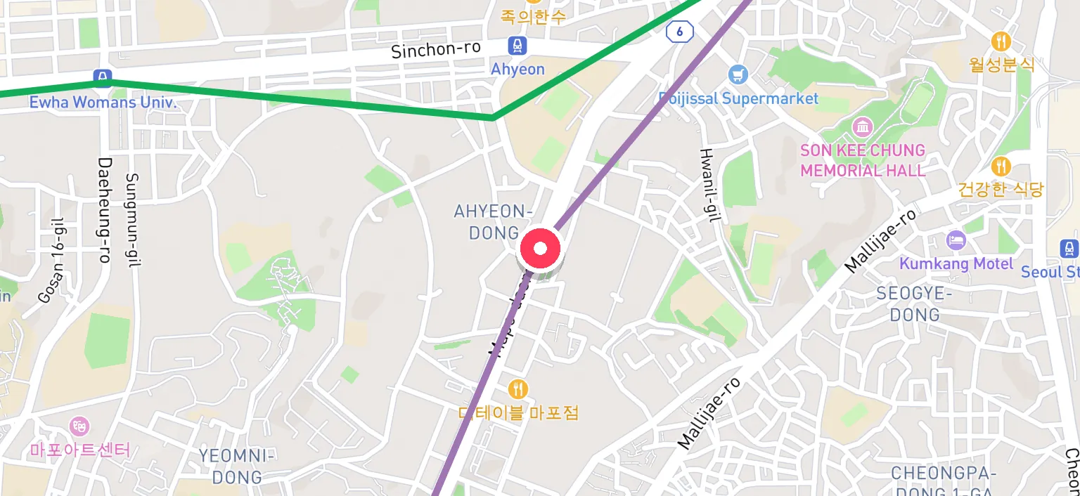 Map of Aeogae Station and the surrounding streets