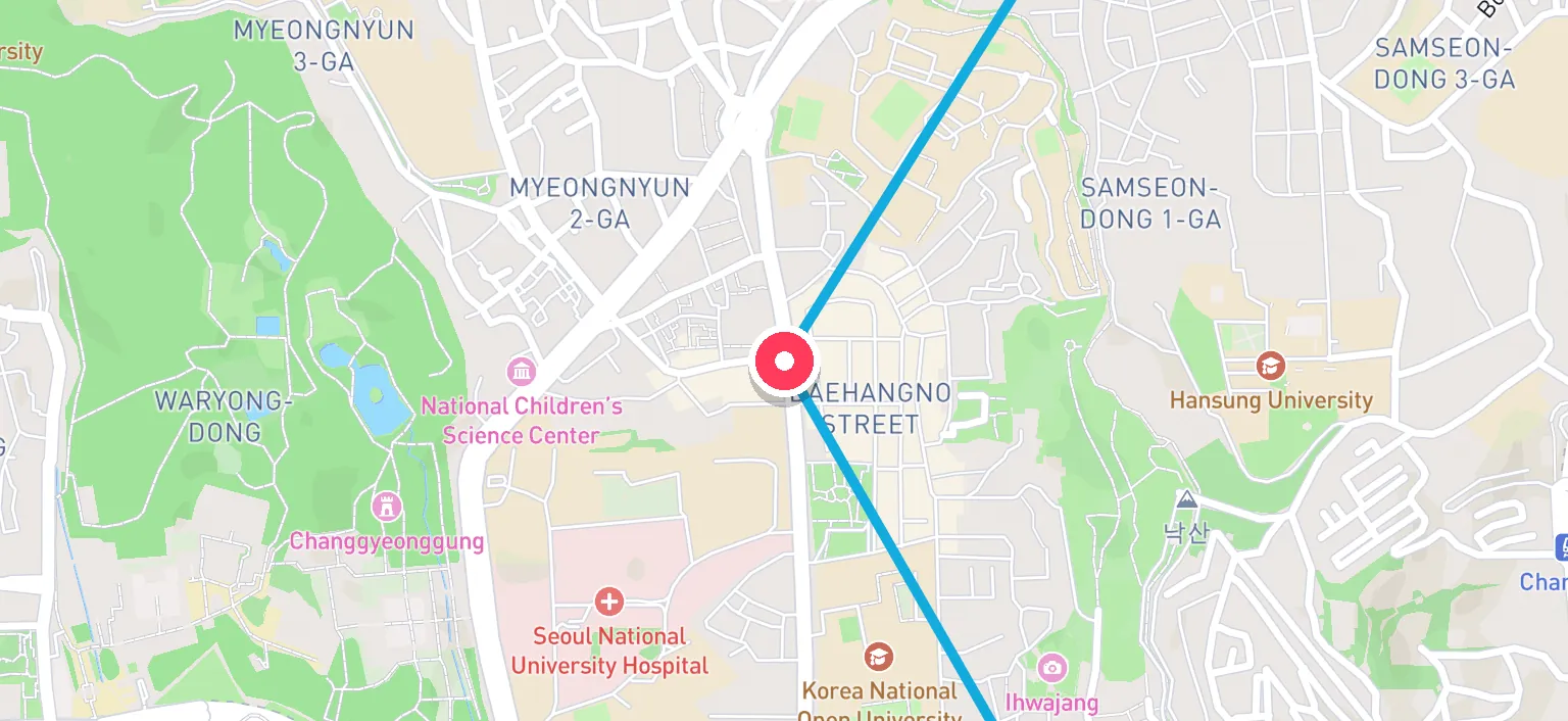 Map of Hyehwa Station and the surrounding streets