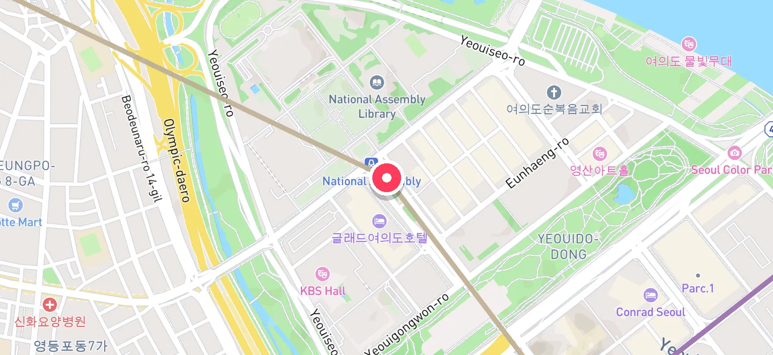 Map of National Assembly Station and the surrounding streets