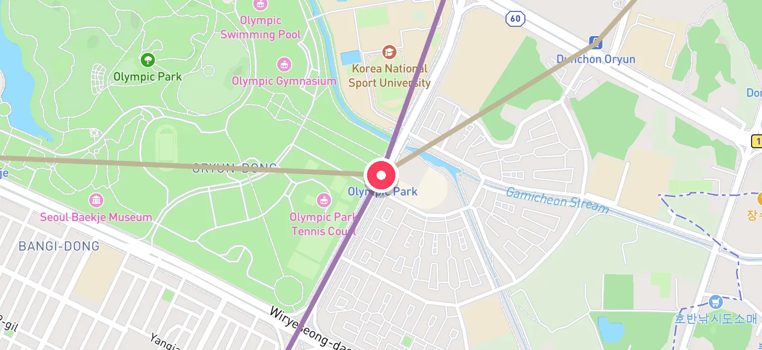 Map of Olympic Park Station and the surrounding streets