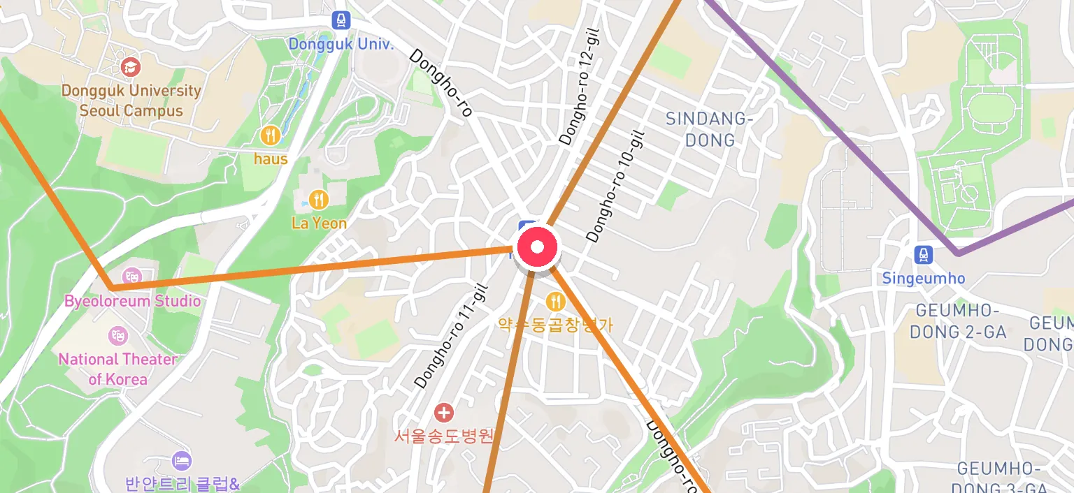 Map of Yaksu Station and the surrounding streets