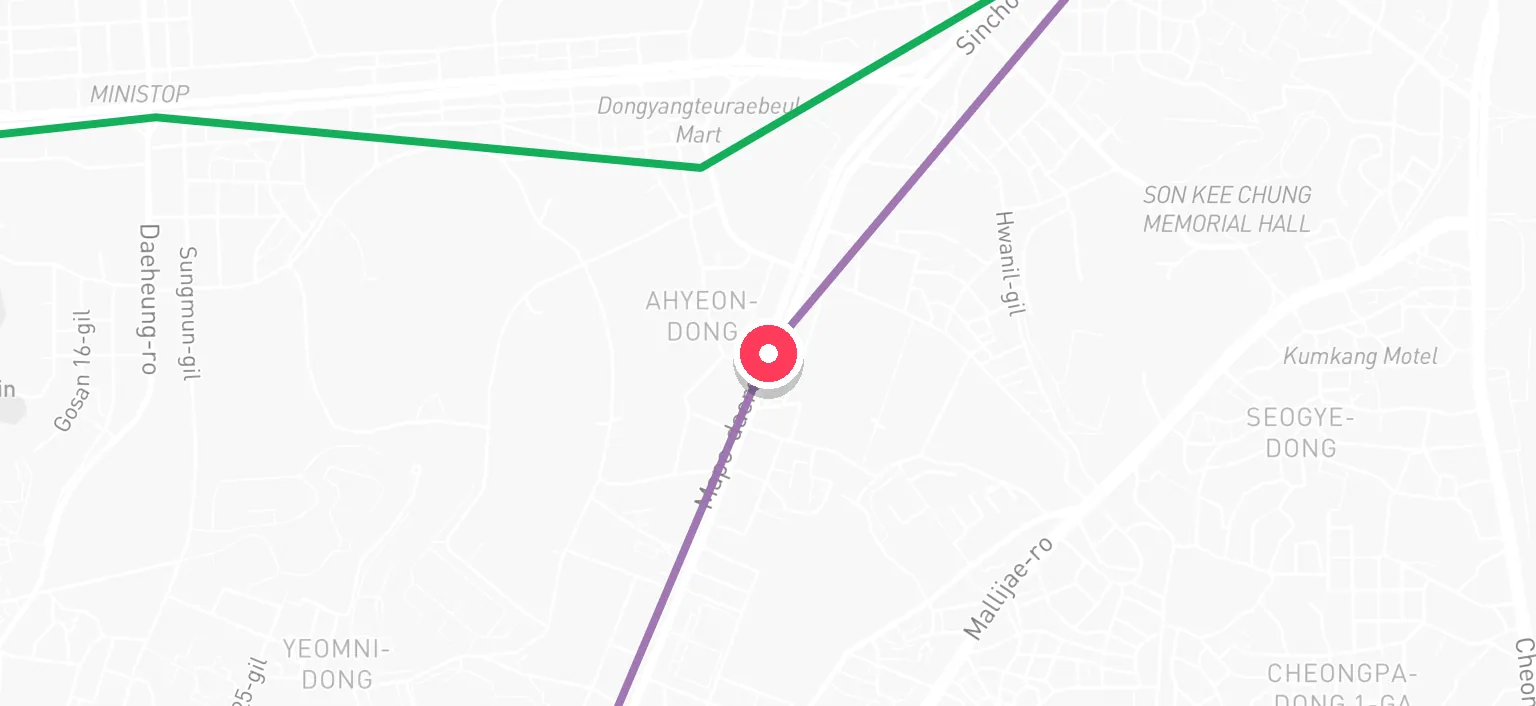 Map of Aeogae Station and the surrounding streets