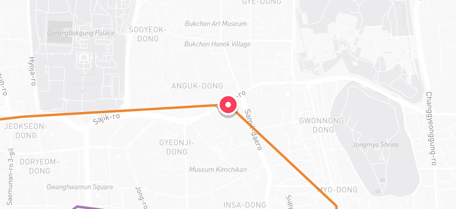 Map of Anguk Station and the surrounding streets