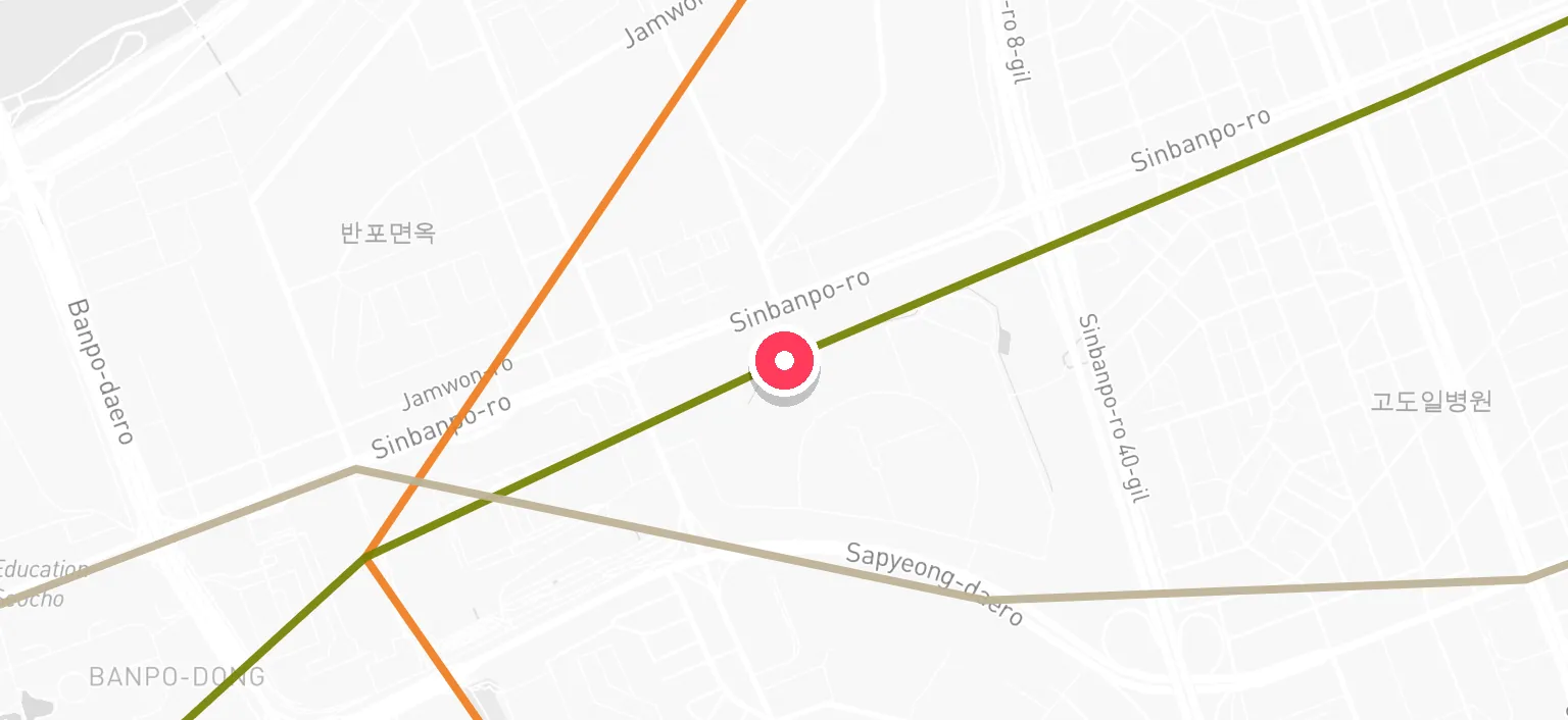 Map of Banpo Station and the surrounding streets