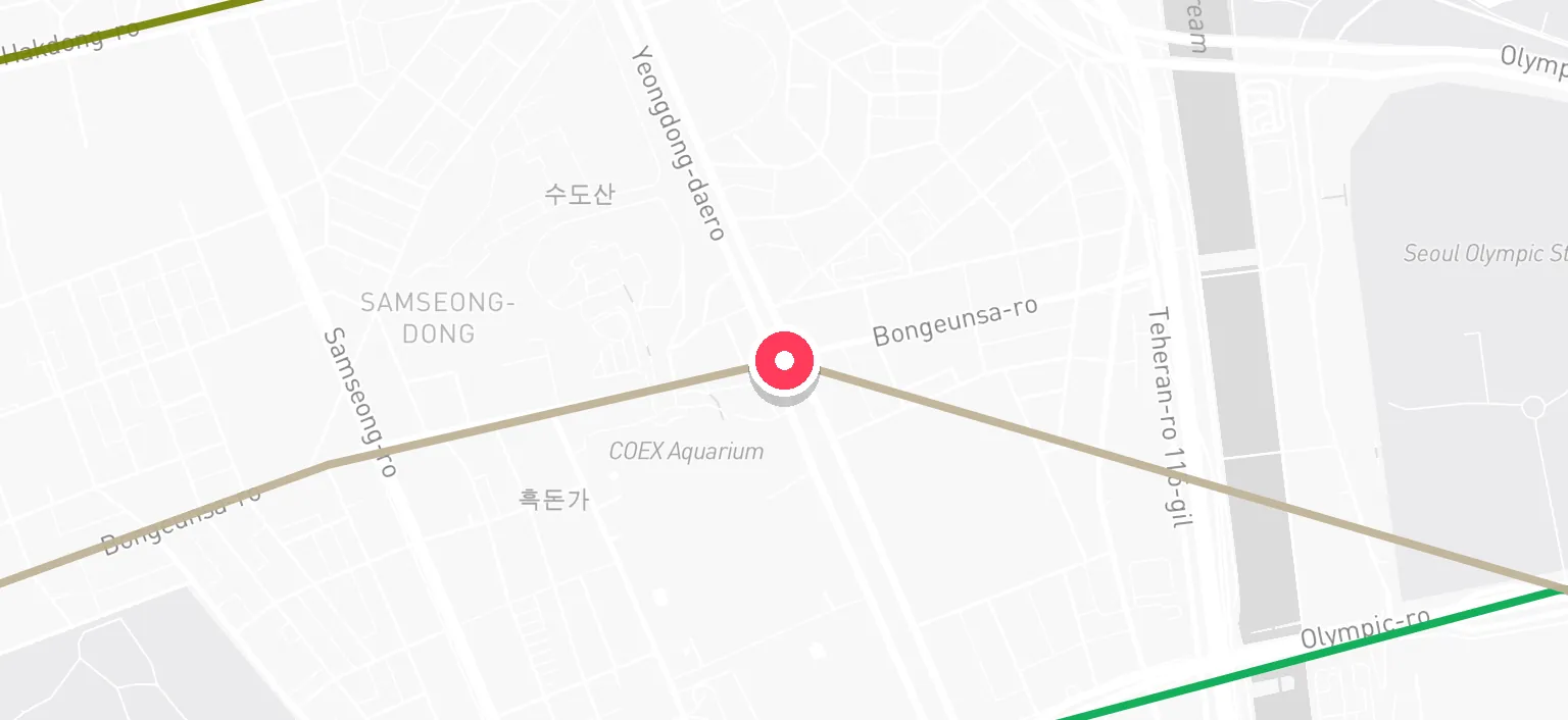 Map of Bongeunsa Station and the surrounding streets