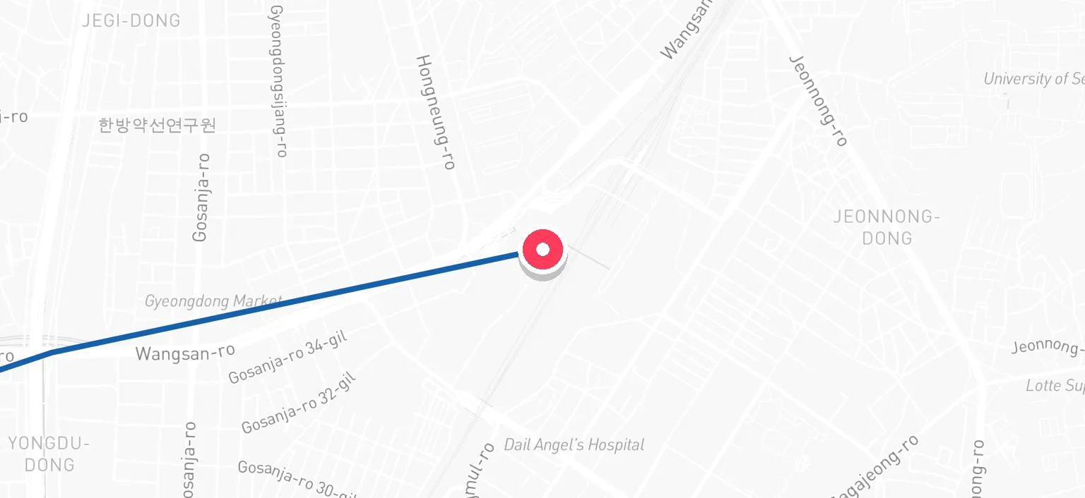Map of Cheongnyangni Station and the surrounding streets