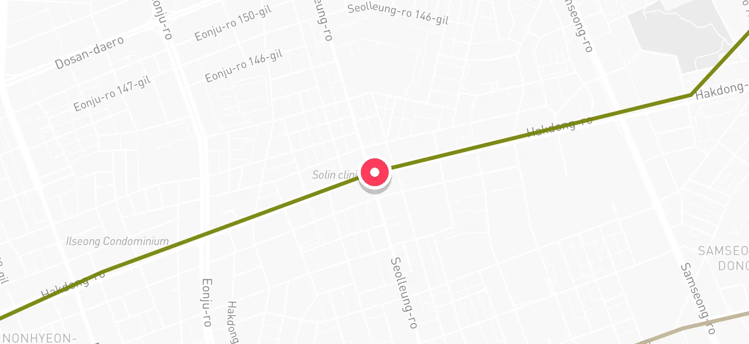 Map of Gangnam-gu Office Station and the surrounding streets