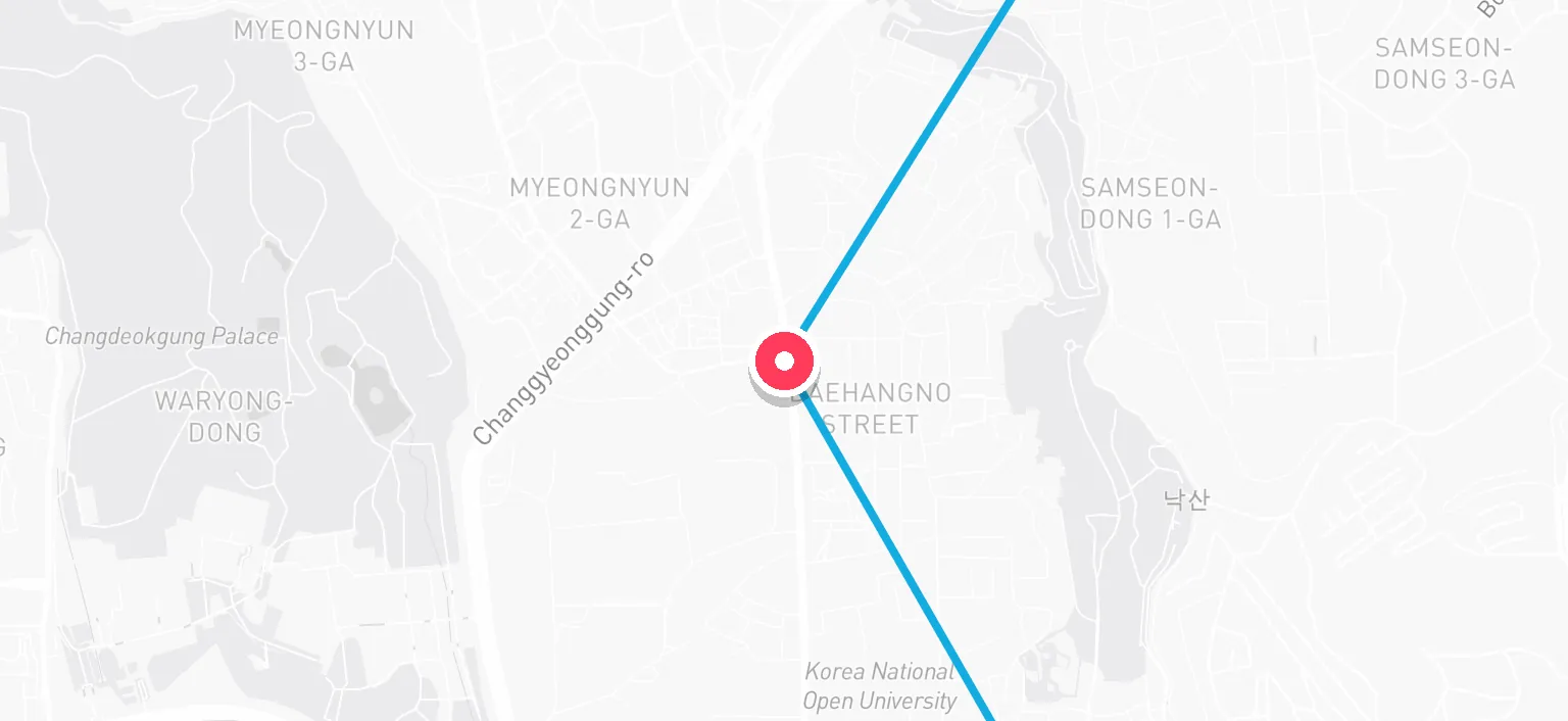 Map of Hyehwa Station and the surrounding streets