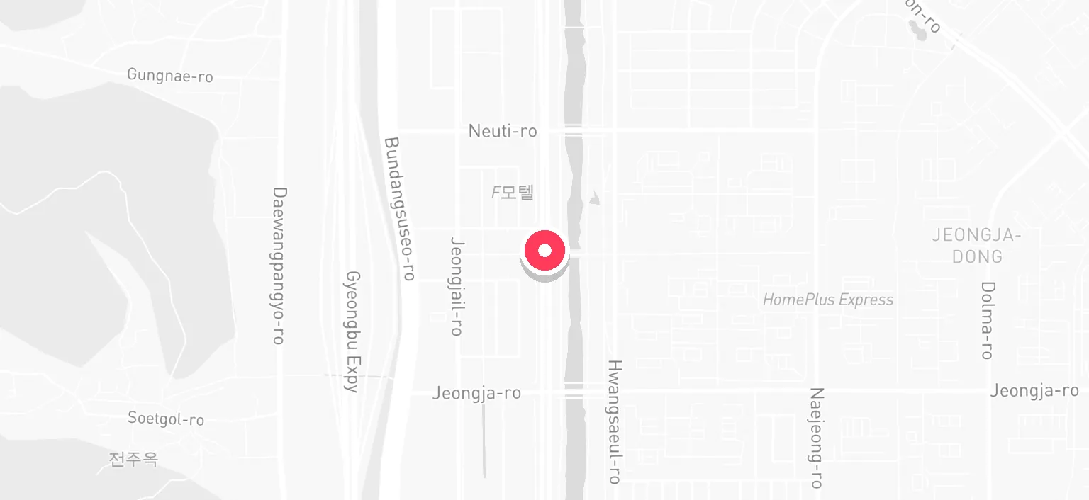 Map of Jeongja Station and the surrounding streets
