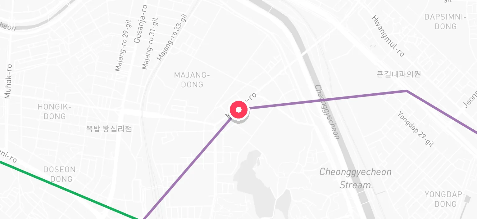Map of Majang Station and the surrounding streets
