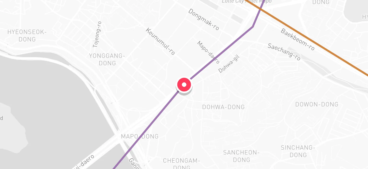 Map of Mapo Station and the surrounding streets