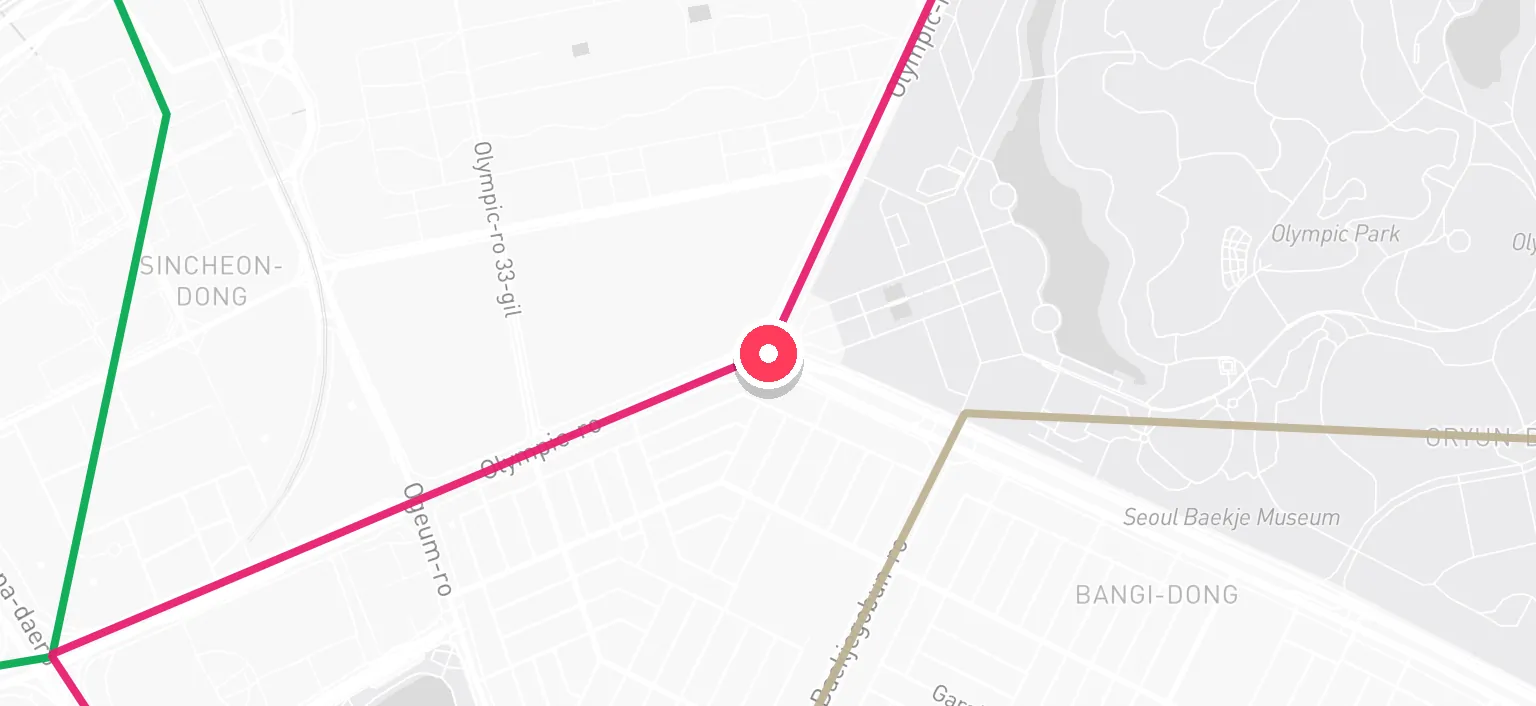 Map of Mongchontoseong Station and the surrounding streets