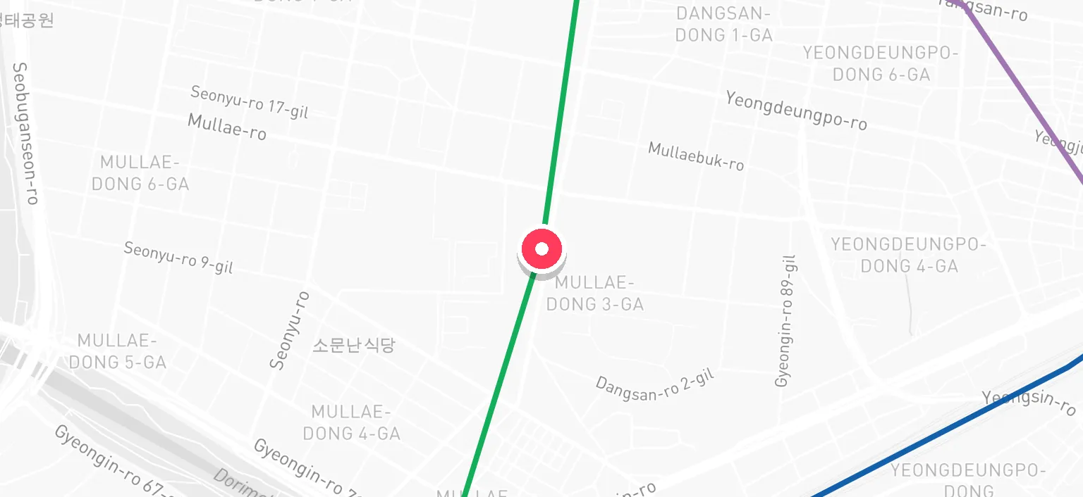 Map of Mullae Station and the surrounding streets
