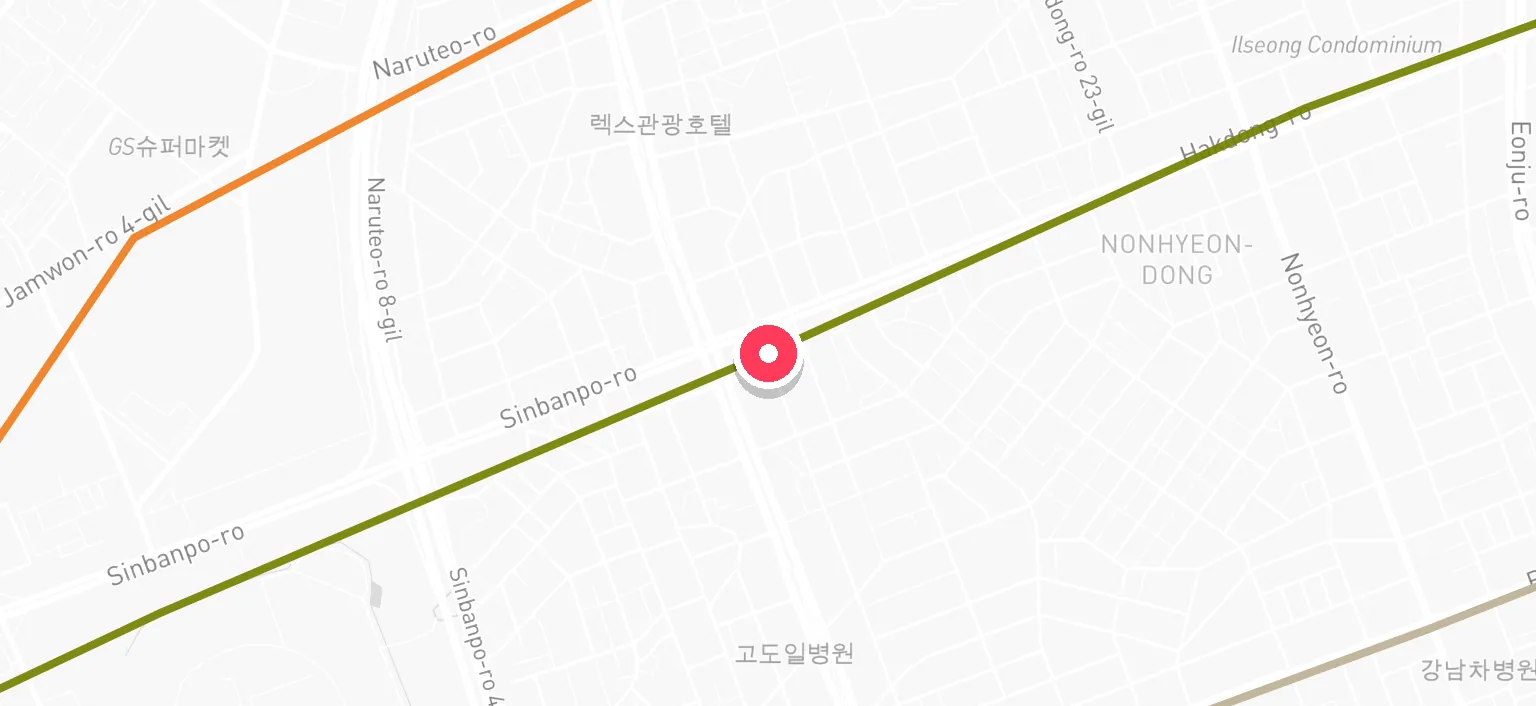 Map of Nonhyeon Station and the surrounding streets