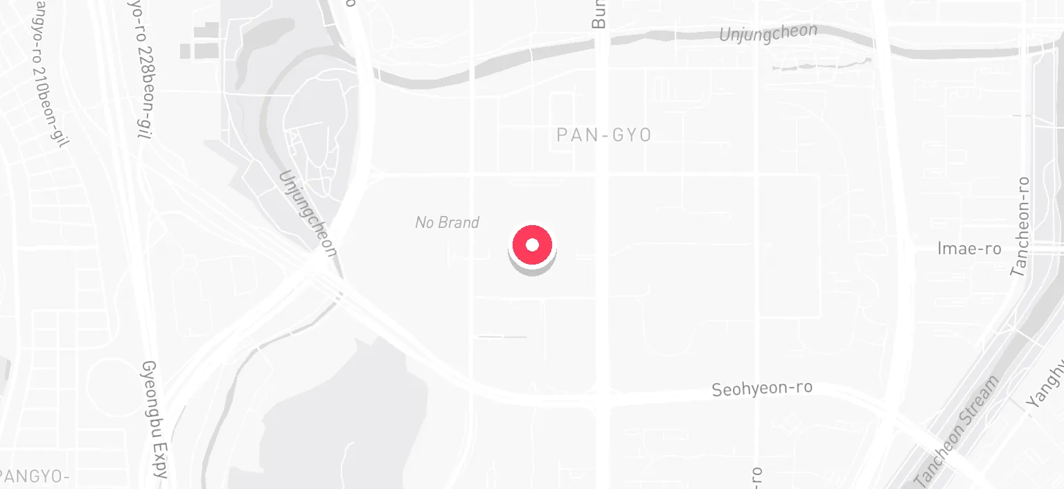 Map of Pangyo Station and the surrounding streets
