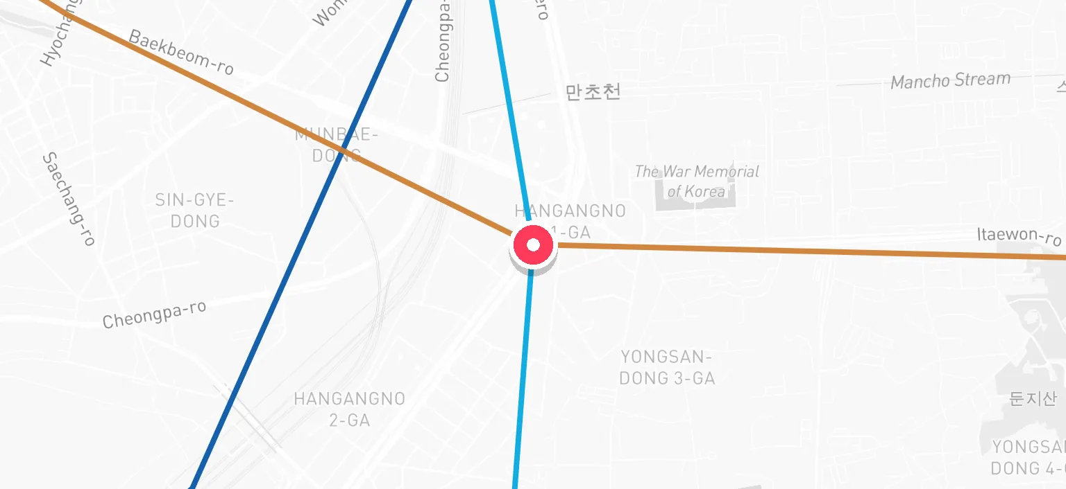 Map of Samgakji Station and the surrounding streets