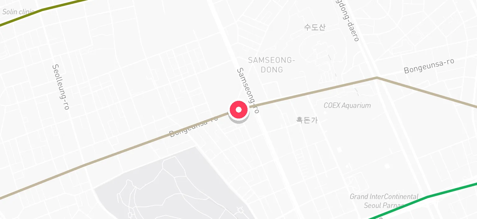 Map of Samseong Jungang Station and the surrounding streets