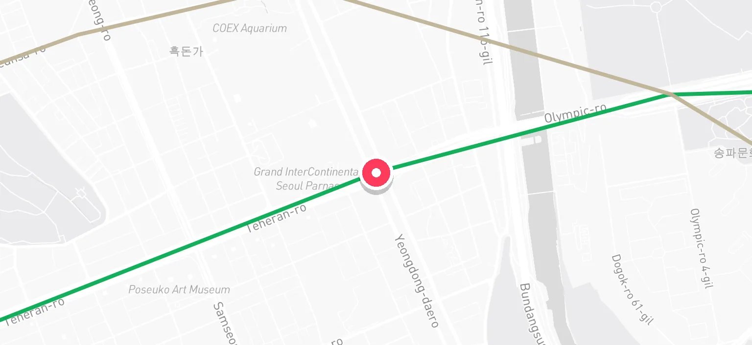 Map of Samseong Station and the surrounding streets
