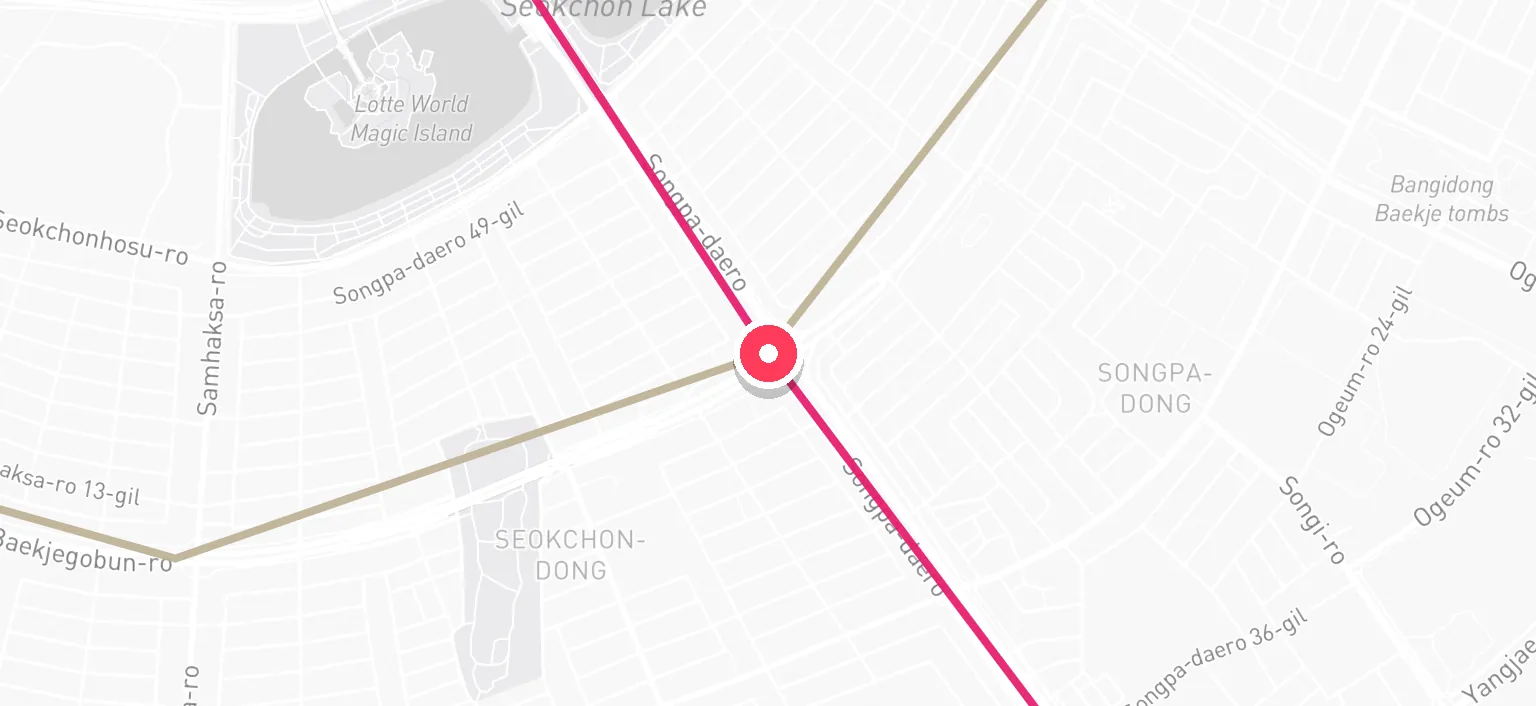 Map of Seokchon Station and the surrounding streets