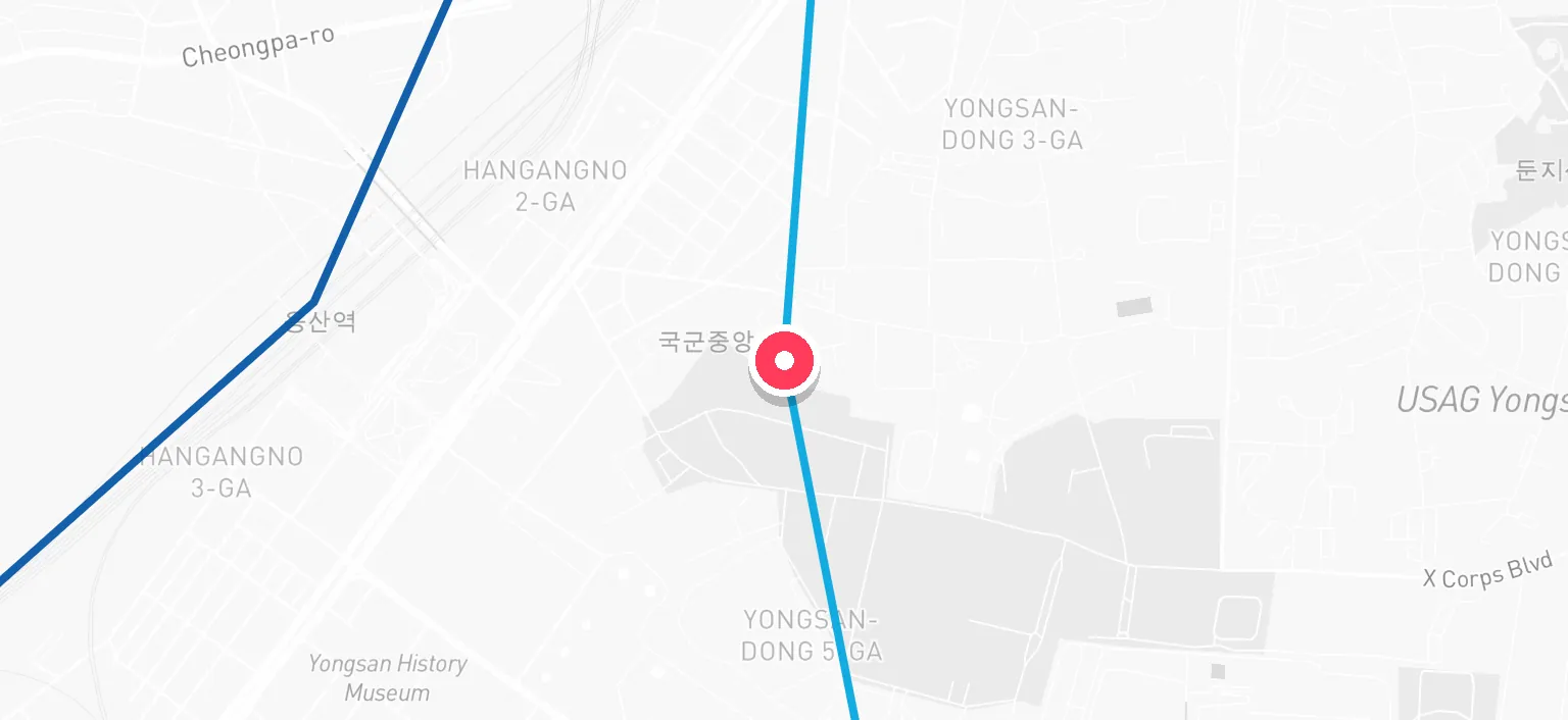 Map of Sinyongsan Station and the surrounding streets