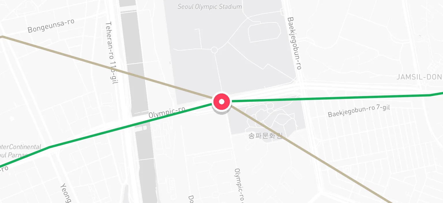 Map of Sports Complex Station and the surrounding streets