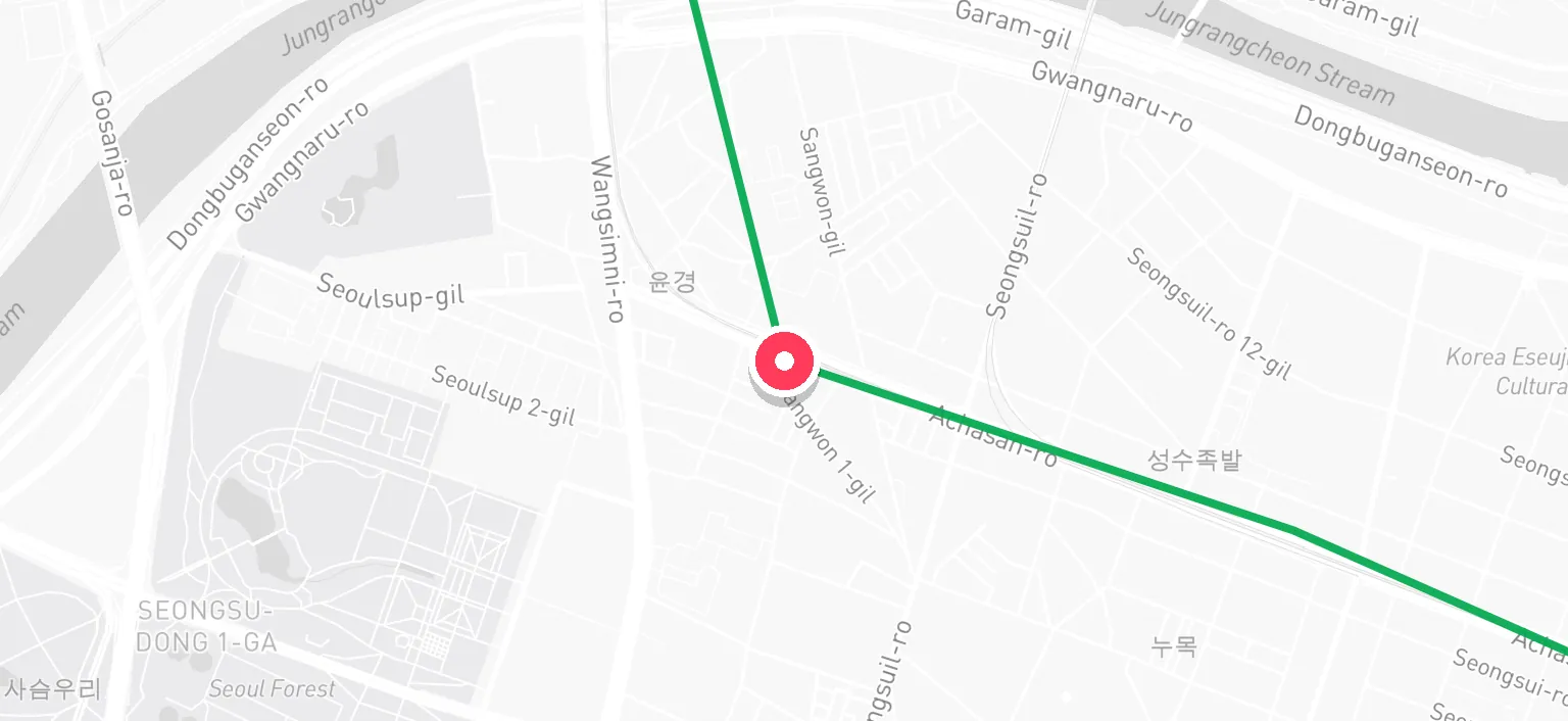 Map of Ttukseom Station and the surrounding streets