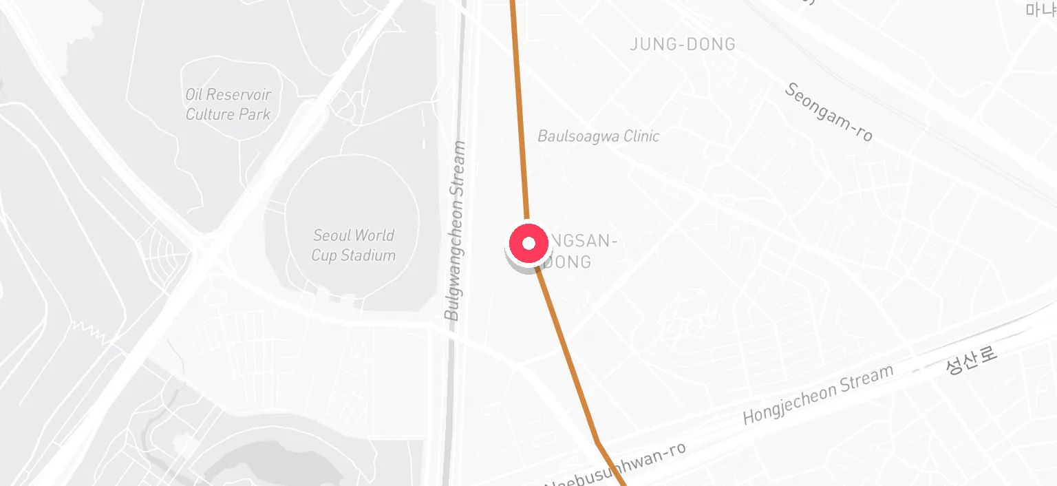 Map of World Cup Stadium Station and the surrounding streets