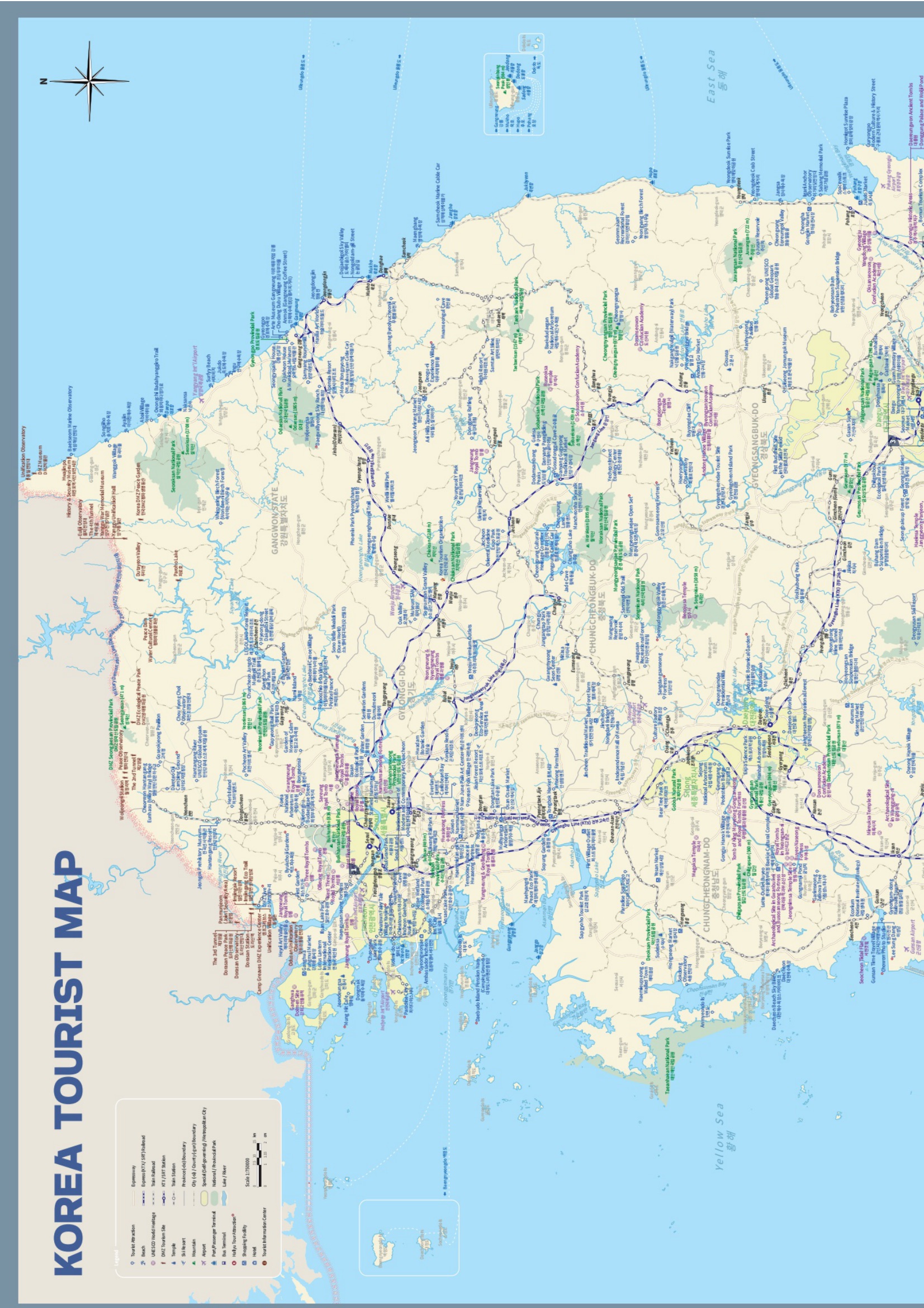 Korea tourist map, North & west