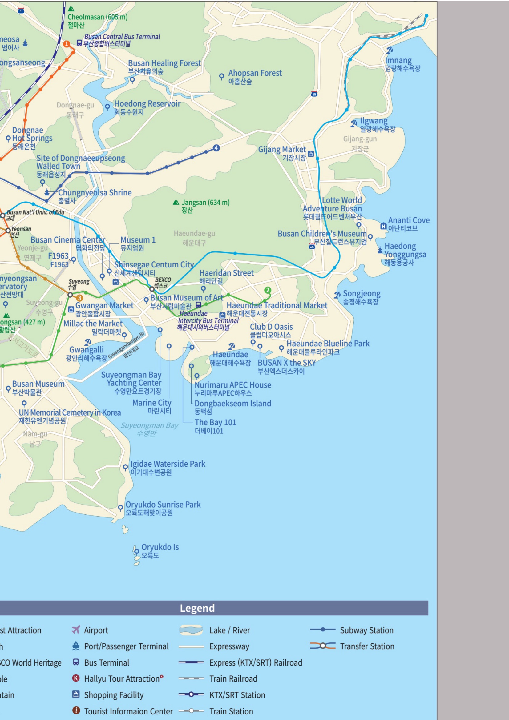 Busan tourist map, East